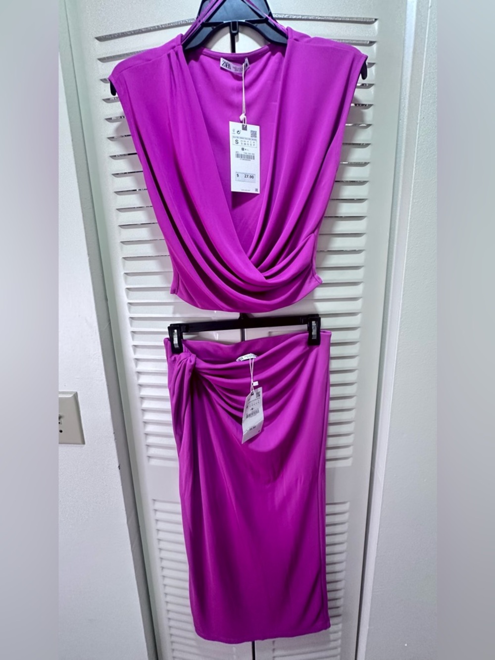 Zara Fuchsia Draped Two-Piece Set